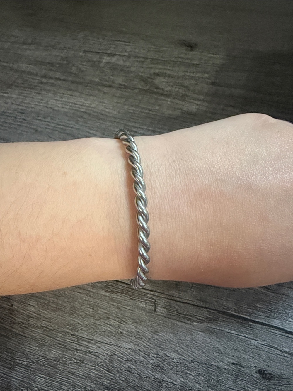Stainless steel twist bangle cuff